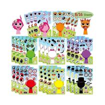 Adesivos De Quebra-Cabeça DIY Divertidos Para Crianças: Crie Uma Cara - 8/16 Folhas De Quebra-Cabeça