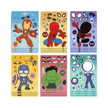 Adesivos De Quebra-Cabeça DIY Do Homem-Aranha E Homem De Ferro, 32 Folhas, Brinquedos De Montar Para