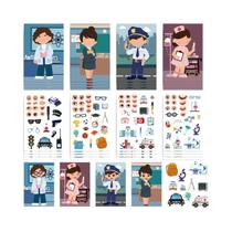 Adesivos De Quebra-cabeça Infantil 8/16/24 Unidades, Faça Uma Face, Médico, Enfermeira, Professor,