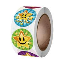 Adesivos De Recompensa Estrelas De Desenho Animado Sorridentes 500 Peças 25cm Redondos Para Jogos Adesivos De Recompensa Estrelas De Desenho Animado Sorridentes 500 Peças 25cm Redondos Para Jogos