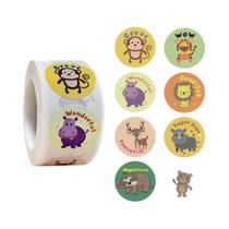 Adesivos de Recompensa Motivacional Infantil (500 Peças) - Adesivos de Animais Fofos