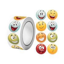 Adesivos De Rosto Engraçados E Fofos 500Pcs/Rolo 25cm 16 Designs DIY Para Decorar Presentes