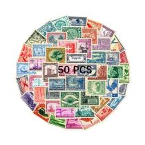 Adesivos De Selos Postais Vintage 50pcs, Papel Decorativo Estético Clássico Para Scrapbooking,