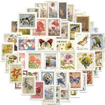 Adesivos de selos postais vintage, grafite retrô, 50 unidades