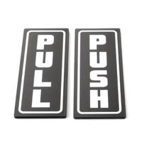 Adesivos de sinalização de porta Push and Pull em PVC preto e branco 5x12,5 cm Adesivos de sinalização de porta Push and Pull em PVC preto e branco 5x12,5 cm