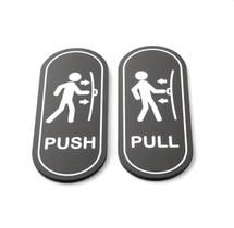 Adesivos de sinalização de porta Push/Pull com design de figura 5 x 12,5 cm, 2 unidades Adesivos de sinalização de porta Push/Pull com design de figura 5 x 12,5 cm, 2 unidades