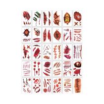 Adesivos De Tatuagem À Prova d'Água Para Halloween, 30 Peças, Tatuagens Temporárias De Feridas