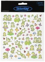 Adesivos de tatuagem King Spotted Frogs multicoloridos 6x6,5 polegadas