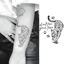 Adesivos De Tatuagem Minimalistas De Leopardo-das-neves, Impermeáveis E De Longa Duração, Tatuagem