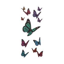 Adesivos de Tatuagem Temporária 3D - Borboleta, Rosa e Pena - À Prova D'Água