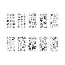Adesivos De Tatuagem Temporária À Prova d'Água 10 Peças - Desenhos Fofos De Amor, Flores, Chamas E Adesivos De Tatuagem Temporária À Prova d'Água 10 Peças - Desenhos Fofos De Amor, Flores, Chamas E