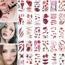 Adesivos de Tatuagem Temporária à Prova D'Água - Halloween - Ferida Sangrenta - 30 Peças Adesivos de Tatuagem Temporária à Prova D'Água - Halloween - Ferida Sangrenta - 30 Peças