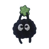 Adesivos De Tecido Bordados De Pixie Cartoon Preto E Fofo, Patches Autoadesivos Para Roupas