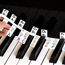 Adesivos de teclado de piano HonorWin Rainbow para teclas 88/61/54/49/37