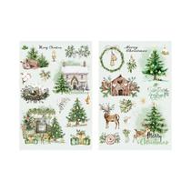 Adesivos De Transferência Com Tema De Festa De Natal 2 Peças DIY Para Scrapbook, Capa De Celular,
