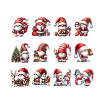 Adesivos De Transferência UV DTF De Natal Com Papai Noel E Gnomo, 2 Peças Para Copos, Canecas, Copos Adesivos De Transferência UV DTF De Natal Com Papai Noel E Gnomo, 2 Peças Para Copos, Canecas, Copos