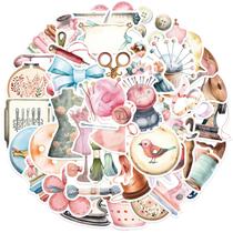 Adesivos de tricô e fios, 50 peças, lindos tecidos de desenho animado e artesanato