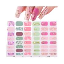 Adesivos De Unha 3D Dopamine Color, 5 Folhas, 80 Pontas, Sem Cozimento, Cobertura Total, Adesivos De