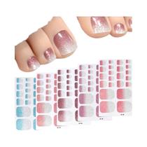 Adesivos De Unha Com Glitter Para Mulheres, Cobertura Total, Adesivos De Cor Sólida, DIY Para Pés, 5 Adesivos De Unha Com Glitter Para Mulheres, Cobertura Total, Adesivos De Cor Sólida, DIY Para Pés, 5