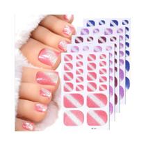 Adesivos De Unha Com Glitter Para Mulheres, Cobertura Total, Adesivos De Cor Sólida, DIY Para Pés, 5 Adesivos De Unha Com Glitter Para Mulheres, Cobertura Total, Adesivos De Cor Sólida, DIY Para Pés, 5