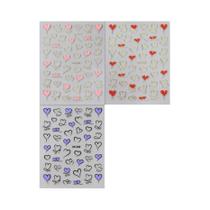Adesivos De Unha Coração Dourado 3 Peças Y2K 3D Design Amor Vermelho Rosa Decalques De Manicure Para Adesivos De Unha Coração Dourado 3 Peças Y2K 3D Design Amor Vermelho Rosa Decalques De Manicure Para