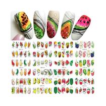 Adesivos De Unha De Frutas Tropicais De Verão 12pcs Linha Abstrata Geometria Pawpaw Melancia Abacate Adesivos De Unha De Frutas Tropicais De Verão 12pcs Linha Abstrata Geometria Pawpaw Melancia Abacate