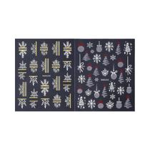 Adesivos De Unha De Inverno Prateados Brilhantes Com Geometria, Flocos De Neve, Árvore De Natal E