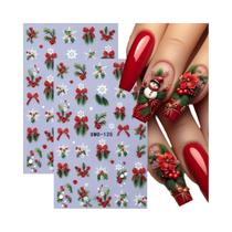 Adesivos De Unha De Natal 2 Peças Autoadesivos Para Manicure De Inverno Com Padrões Festivos De Adesivos De Unha De Natal 2 Peças Autoadesivos Para Manicure De Inverno Com Padrões Festivos De
