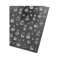 Adesivos De Unha De Natal Dourados E Brancos Com Efeito Neve, Decalques De Unha DIY Fofos Com Corte