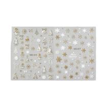 Adesivos De Unha Dourados Y2K Para O Natal: Árvore De Natal, Boneco De Neve E Estrelas - Decalques
