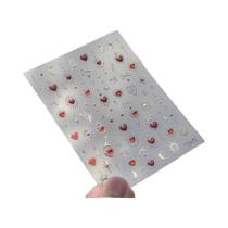 Adesivos De Unha Em Forma De Coração Dourado, Totem Vermelho, Estrela Holográfica Aurora, Lua,