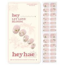 Adesivos de Unha em Gel Semi Curado heyhae Floral Rosa
