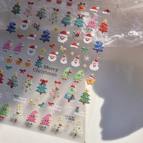 Adesivos De Unha Kawaii De Cristal 2025 Ano Novo Natal Guirlanda Laço Papai Noel Decalques De Arte Adesivos De Unha Kawaii De Cristal 2025 Ano Novo Natal Guirlanda Laço Papai Noel Decalques De Arte