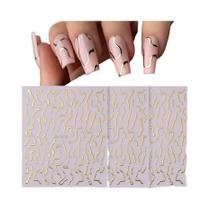 Adesivos De Unha Metálicos Dragão 3 Peças Design Diabo Halloween Laser Prata Dourado Decalque Folhas