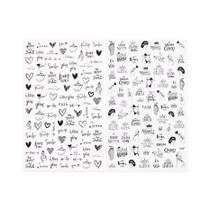 Adesivos De Unhas 3D Coração De Dia Dos Namorados, Desenhos De Rosto De Garota Estilosa, 2 Peças, Adesivos De Unhas 3D Coração De Dia Dos Namorados, Desenhos De Rosto De Garota Estilosa, 2 Peças,