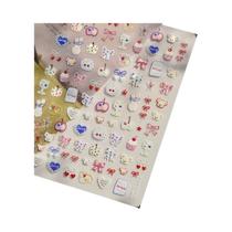 Adesivos De Unhas 5D Em Forma De Coração De Morango, Cereja E Limão, Decorações Autoadesivas Para