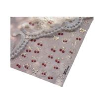 Adesivos De Unhas 5D Em Forma De Coração De Morango, Cereja E Limão, Decorações Autoadesivas Para