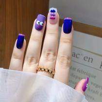 Adesivos de unhas BJR Fun Cartoon roxo e azul Clash Color Adesivos de unhas BJR Fun Cartoon roxo e azul Clash Color