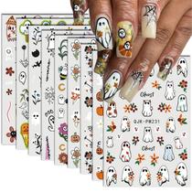 Adesivos de unhas de Halloween BHOOKA 9 folhas, autoadesivos 3D Adesivos de unhas de Halloween BHOOKA 9 folhas, autoadesivos 3D