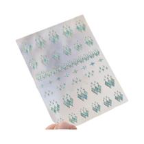 Adesivos De Unhas Em Forma De Coração Com Laço E Estrela Da Lua Com Borda Dourada 5D Shell Light