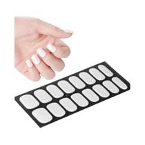 Adesivos De Unhas Em Gel Semi-curados Franceses Pure Color 16Tips, Cobertura Total, Esmalte Em Gel