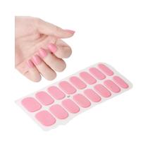 Adesivos De Unhas Em Gel Semi-curados Franceses Pure Color 16Tips, Cobertura Total, Esmalte Em Gel