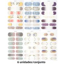 Adesivos De Unhas Em Gel UV LED Com Design De Flores Brilhantes De Primavera, Cobertura Total,
