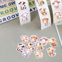 Adesivos de Vaca Kawaii Arco-Íris - 500 Peças para Artesanato e Decoração
