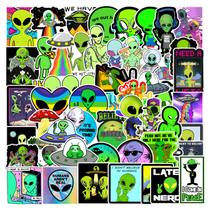 Adesivos de vinil Alien, adesivos de grafite impermeáveis, 50 unidades Adesivos de vinil Alien, adesivos de grafite impermeáveis, 50 unidades