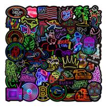 Adesivos de vinil estilo neon à prova d'água Graffiti Deca 50 unidades Adesivos de vinil estilo neon à prova d'água Graffiti Deca 50 unidades