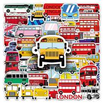 Adesivos de vinil impermeável Cartoon Bus para crianças (50 unidades) Adesivos de vinil impermeável Cartoon Bus para crianças (50 unidades)
