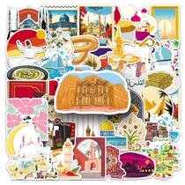 Adesivos de vinil impermeável com tema do Oriente Médio, 50 unidades