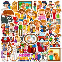 Adesivos de vinil impermeável para membros da família 50 unidades/lote Adesivos de vinil impermeável para membros da família 50 unidades/lote