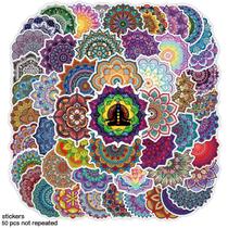 Adesivos de vinil, mandala vintage, impermeáveis, 50 unidades Adesivos de vinil, mandala vintage, impermeáveis, 50 unidades